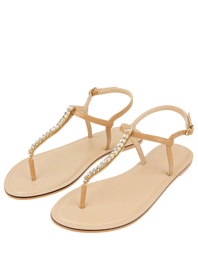 Nude Crystal Sandals, White (CRYSTAL), large