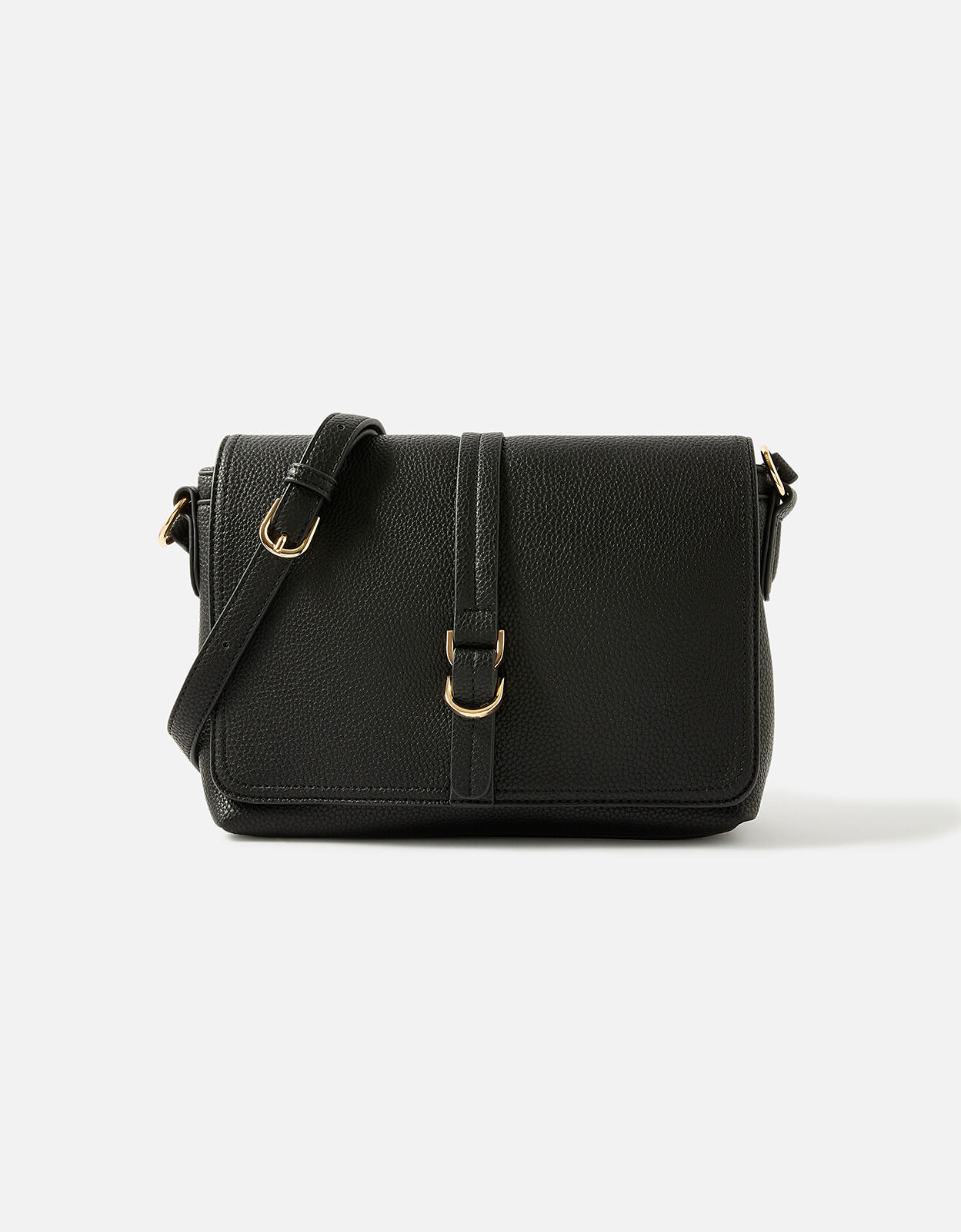 Large Flap Cross Body Bag Black