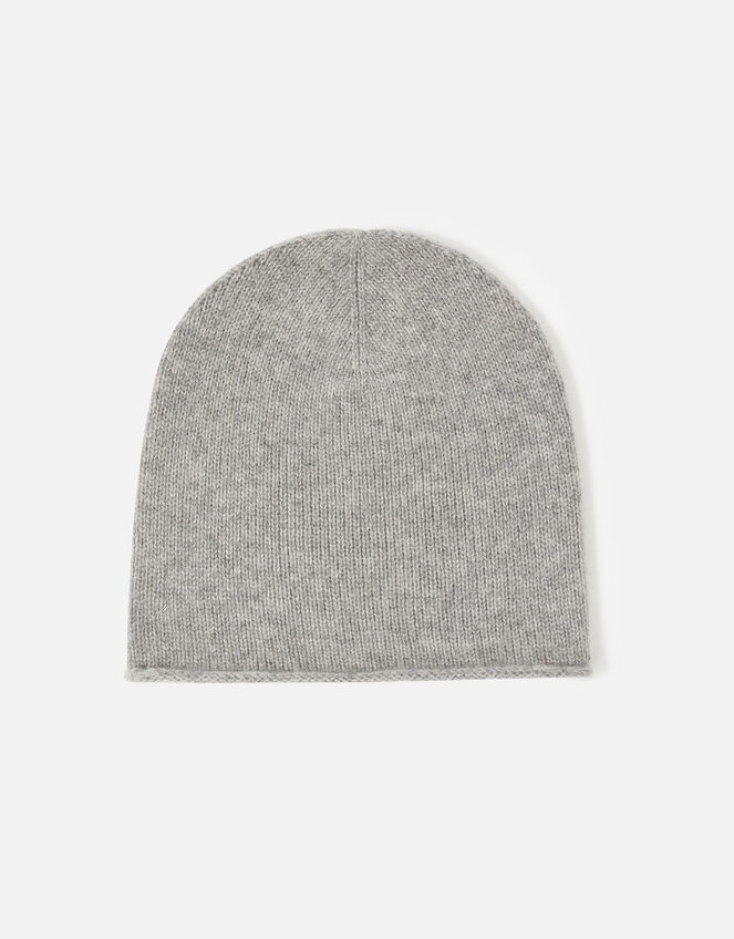 Knit Beanie in Cashmere, Grey (GREY), large
