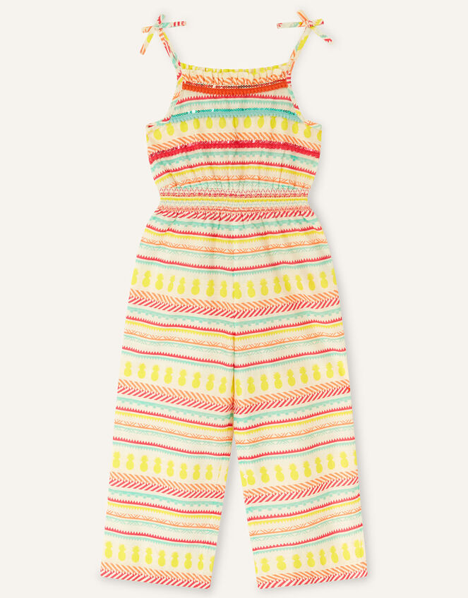 Embellished Tropical Print Jumpsuit, Multi (BRIGHTS-MULTI), large