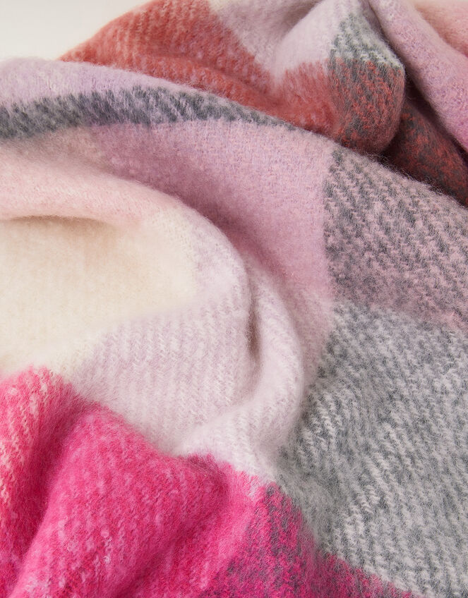 Super-Fluffy Check Scarf, , large