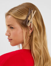 2-Pack Faux Leather Bow Hair Clips, , large