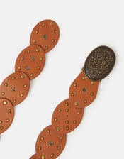 Western Buckle Oval Disc Belt, Tan (TAN), large