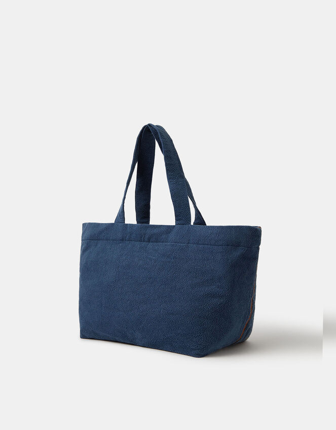 Tapestry Quilted Denim Shopper Bag, , large