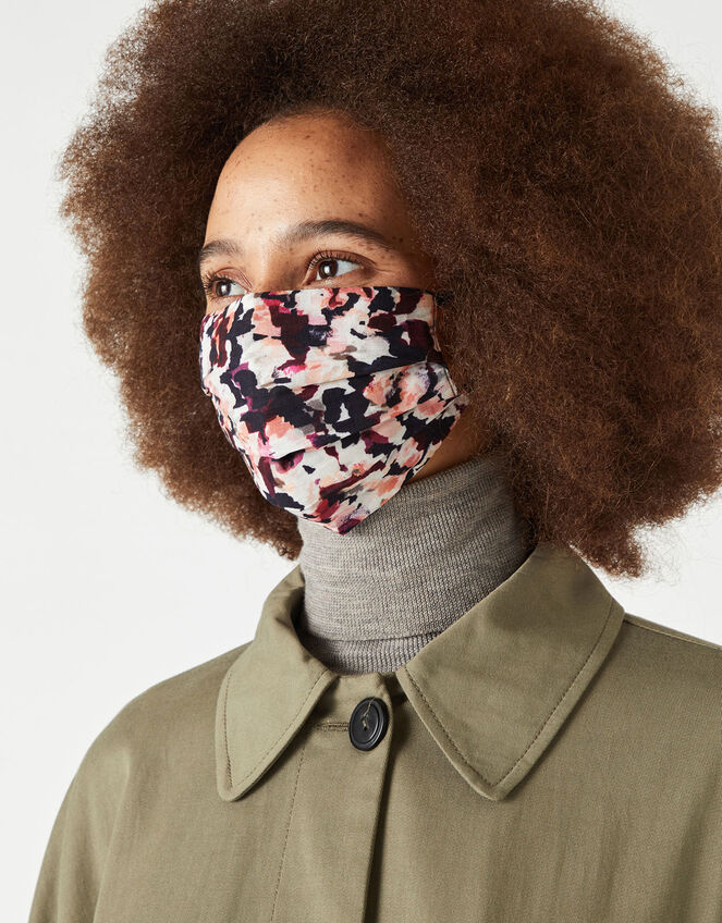 Petal Print Face Covering in Pure Cotton, , large