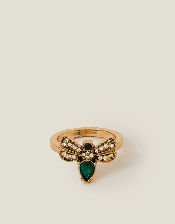 Gemstone Bee Ring, Green (GREEN), large