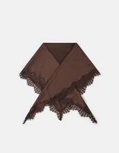Lace Satin Triangle Scarf, , large