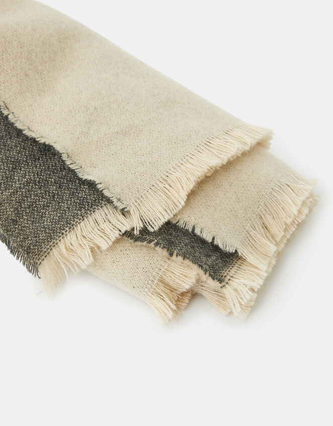 Wells Antibacterial Two-Tone Blanket Scarf Camel and Grey, Multi (PASTEL-MULTI), large