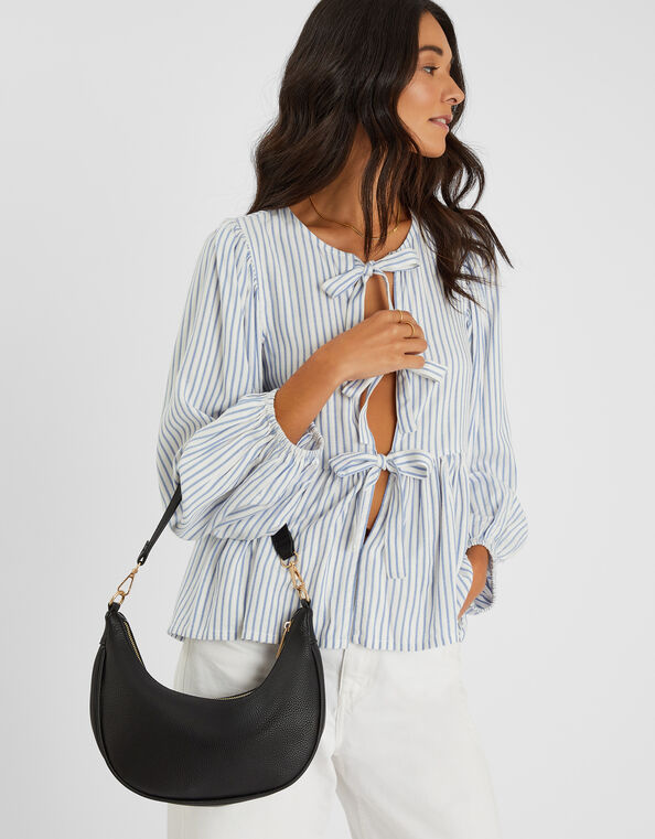 Crescent Shoulder Bag, Black (BLACK), large