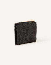 Faux Croc Zip Cardholder, Black (BLACK), large