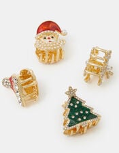 4-Pack Christmas Metal Claw Clips, , large