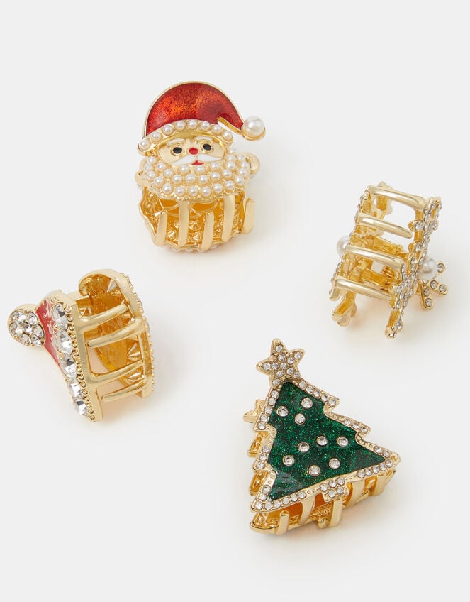 4-Pack Christmas Metal Claw Clips, , large