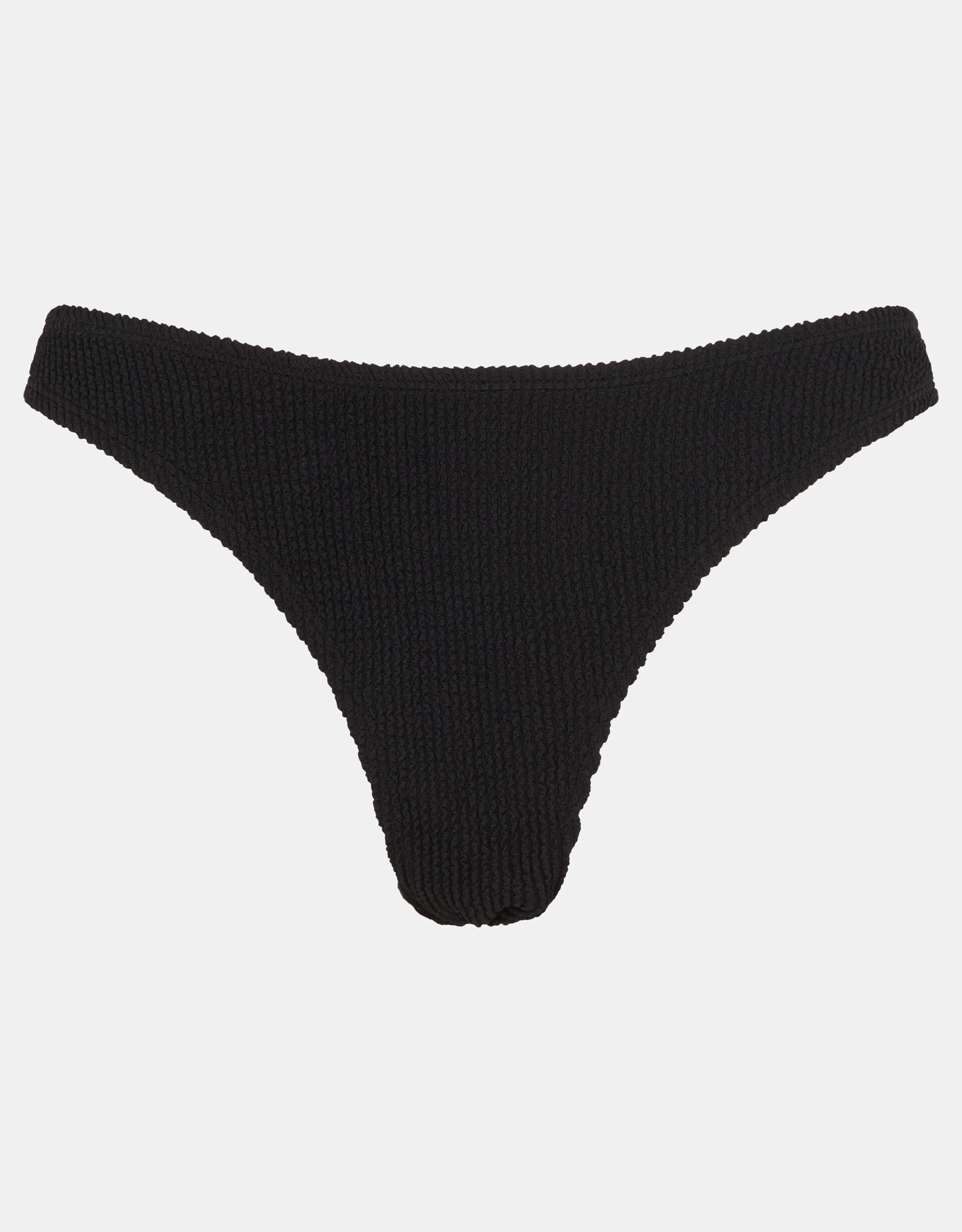 Crinkle Texture Bikini Bottoms, Black (BLACK), large