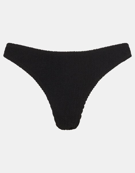 Crinkle Texture Bikini Bottoms, Black (BLACK), large