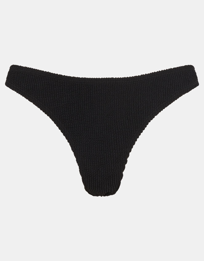 Crinkle Texture Bikini Bottoms, Black (BLACK), large