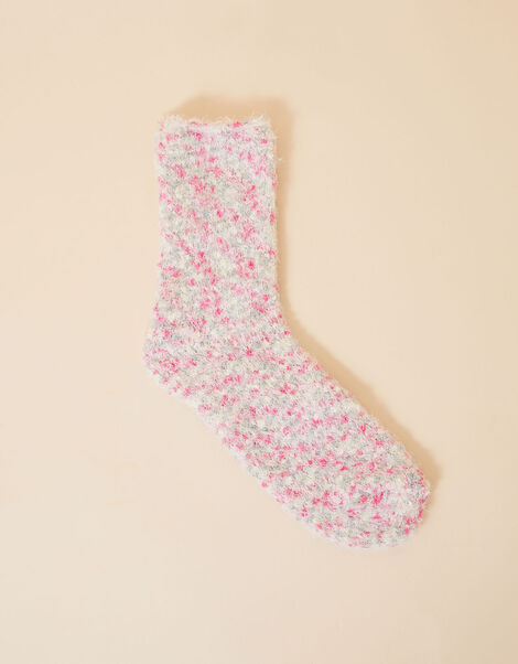 Popcorn Knit Cosy Socks Pink, Pink (PALE PINK), large