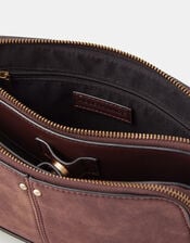 Classic Double Zip Crossbody Bag, Brown (CHOCOLATE), large