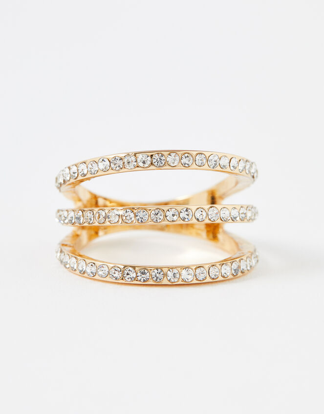 Pave Triple-Layer Ring, White (CRYSTAL), large