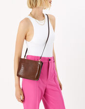 Lara Leather Cross Body Bag, Tan (TAN), large