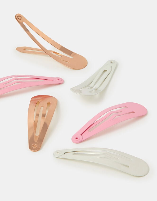 6-Pack Girls Plain Hair Clips, , large