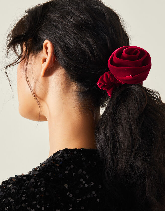 Velvet Corsage Hair Scrunchie, , large