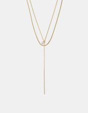 14ct Gold-Plated Pear Layered Lariat Necklace, , large