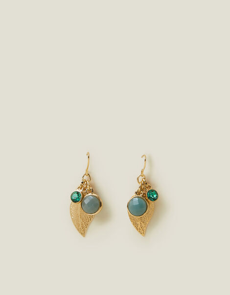 Leaf Stone Drop Earrings, , large