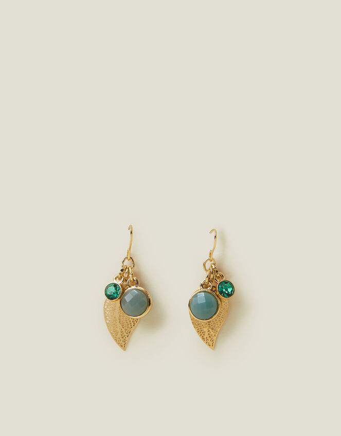 Leaf Stone Drop Earrings, , large