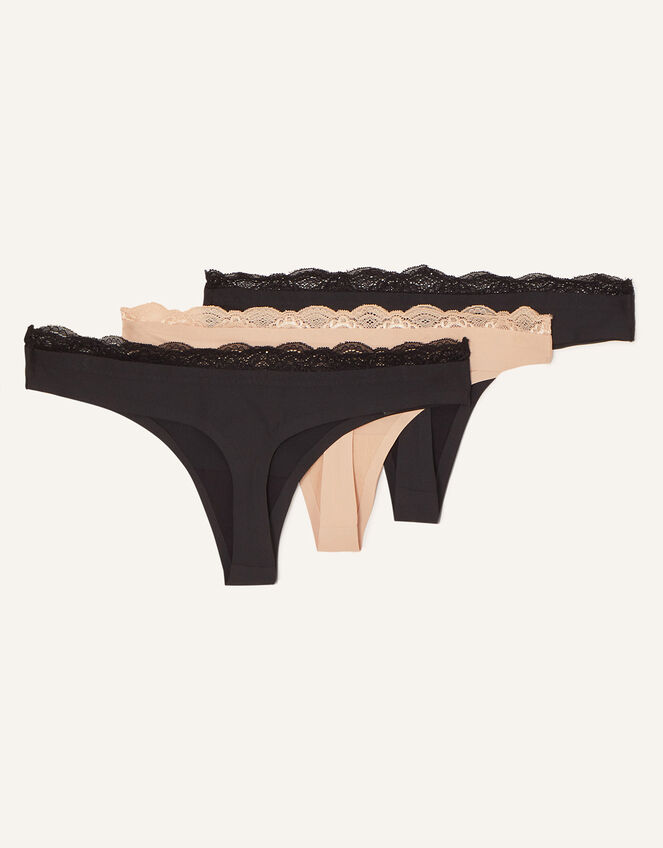 Lace Thongs Set of Three, Multi (ASSORTED), large