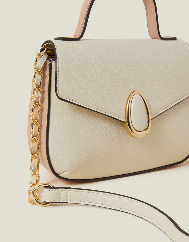 Top Handle Cross-Body Bag, Nude (NUDE), large