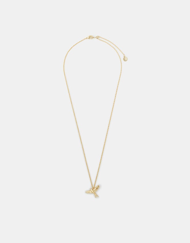14ct Gold-Plated Bird Pendant Necklace, , large