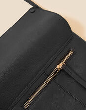 Leather Cross-Body Messenger Bag, Black (BLACK), large