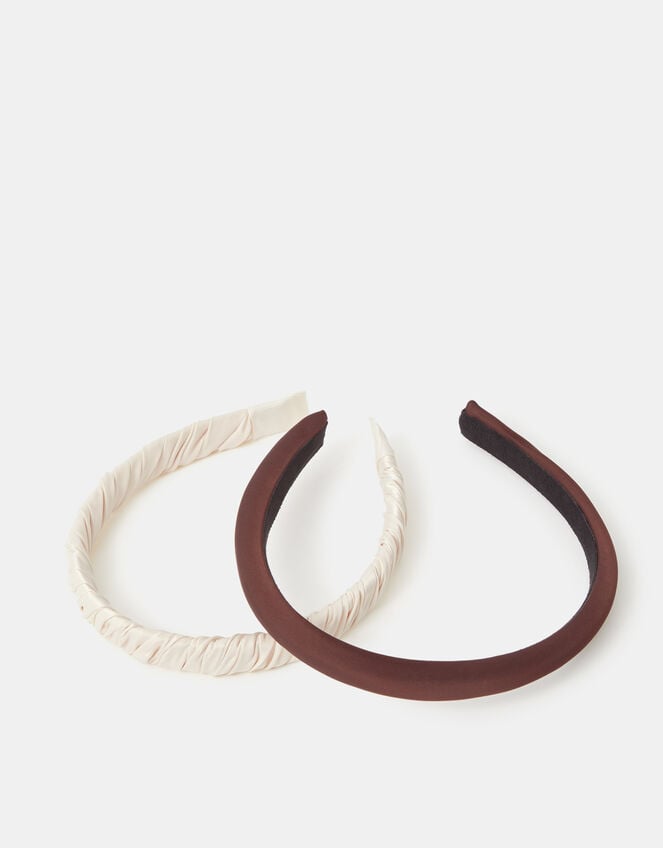 2-Pack Slim Headbands, Brown (CHOCOLATE), large