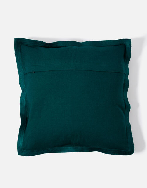 Embroidered Wide Edge Cushion Cover, Green (GREEN), large