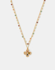 2-Pack Beaded Clover Pendant Necklaces, , large