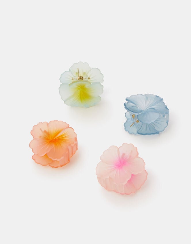 4-Pack Mini Tropical Flower Claw Clips, , large
