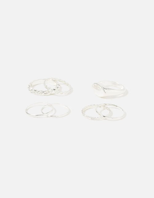 Berry Blush Stacking Rings, Silver (SILVER), large