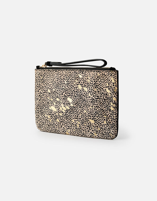 Animal Leather Foil Print Pouch , , large