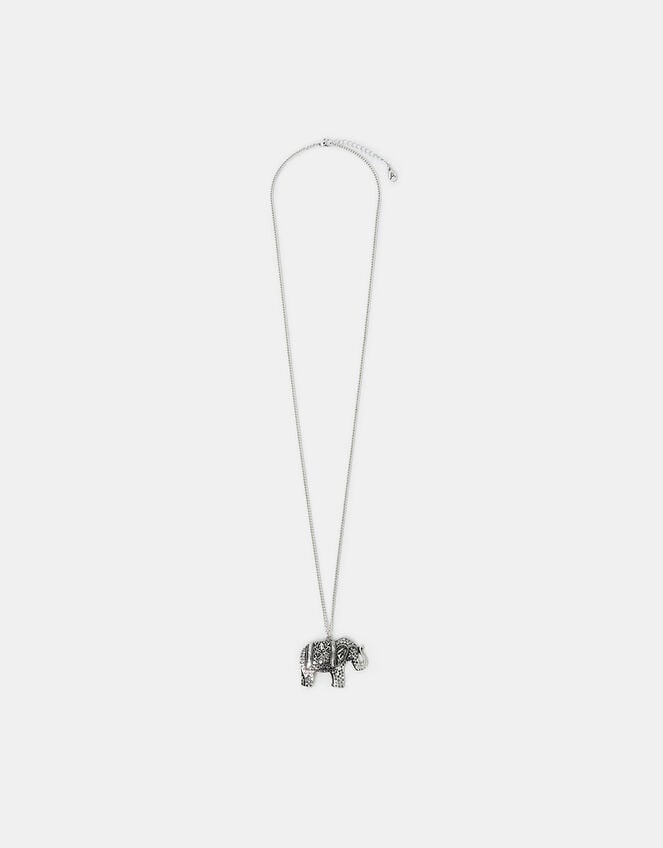 Long Elephant Pendant Necklace, , large