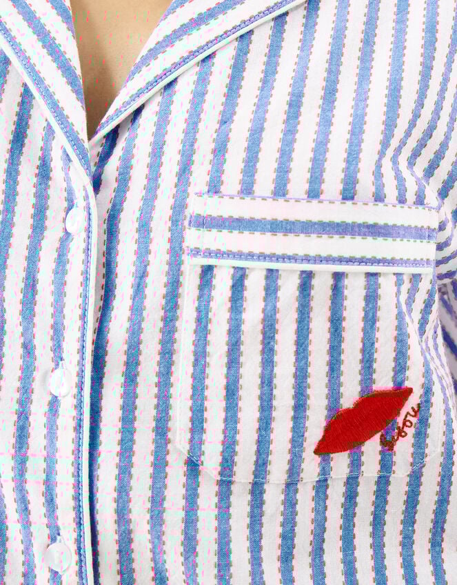 Bisou Stripe Short Pyjamas Set, Blue (BLUE), large