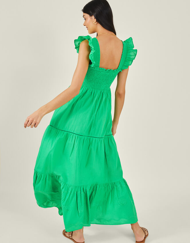 Embroidered Tier Dress, Green (GREEN), large