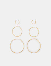 3-Pack Hoop Earrings, Gold (GOLD), large
