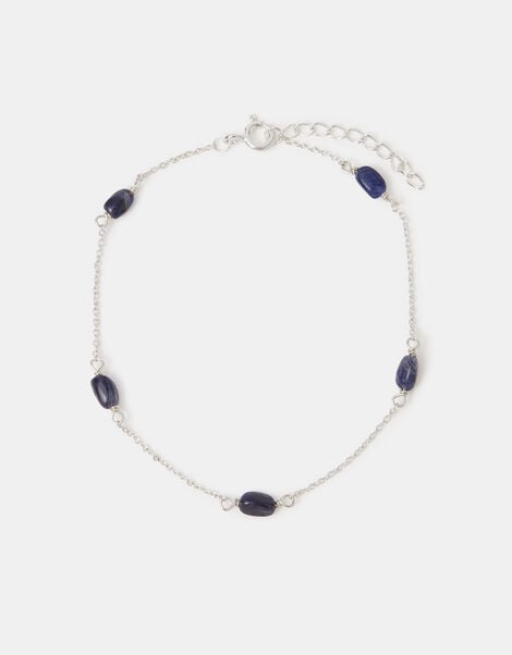 Sterling Silver Agate Station Bracelet, , large