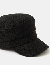 Boucle Baker Boy Hat, Black (BLACK), large