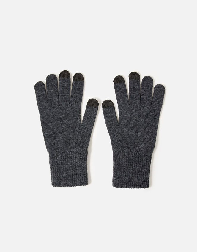 Long Cuff Touchscreen Gloves, Grey (GREY), large