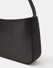 Satin Shoulder Bag, Black (BLACK), large