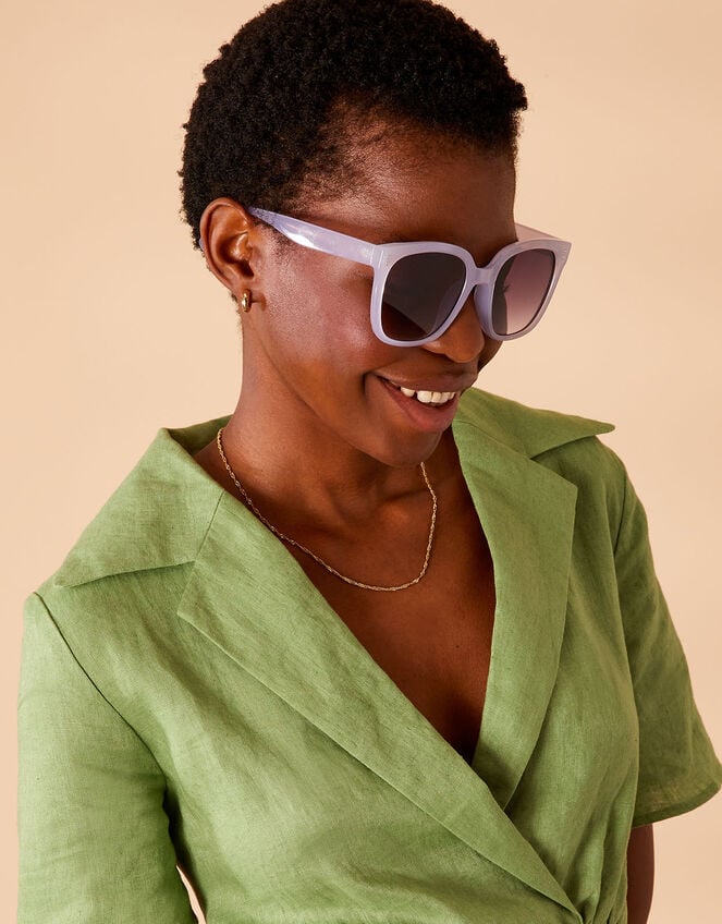 Oversized Square Sunglasses, Purple (LILAC), large