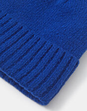Plain Beanie Hat, Blue (BLUE), large