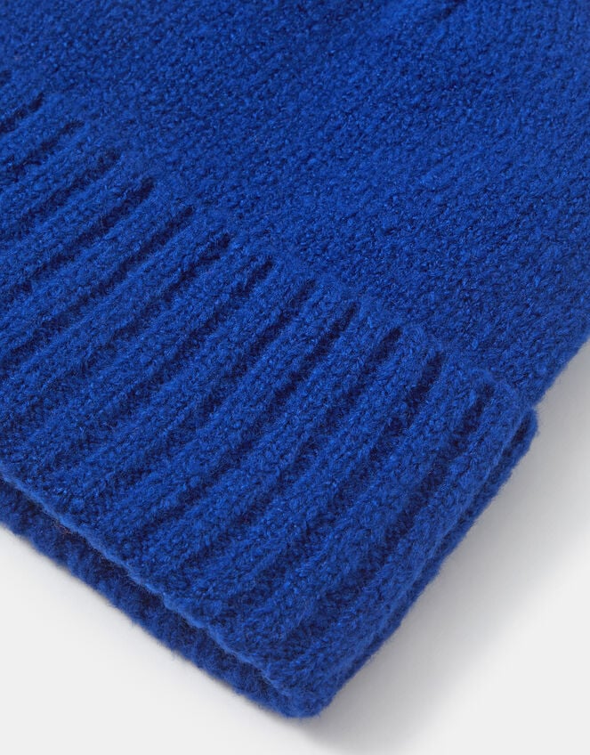 Plain Beanie Hat, Blue (BLUE), large
