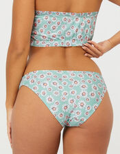Daisy Smocked Bikini Briefs with Recycled Polyester, Green (MINT), large